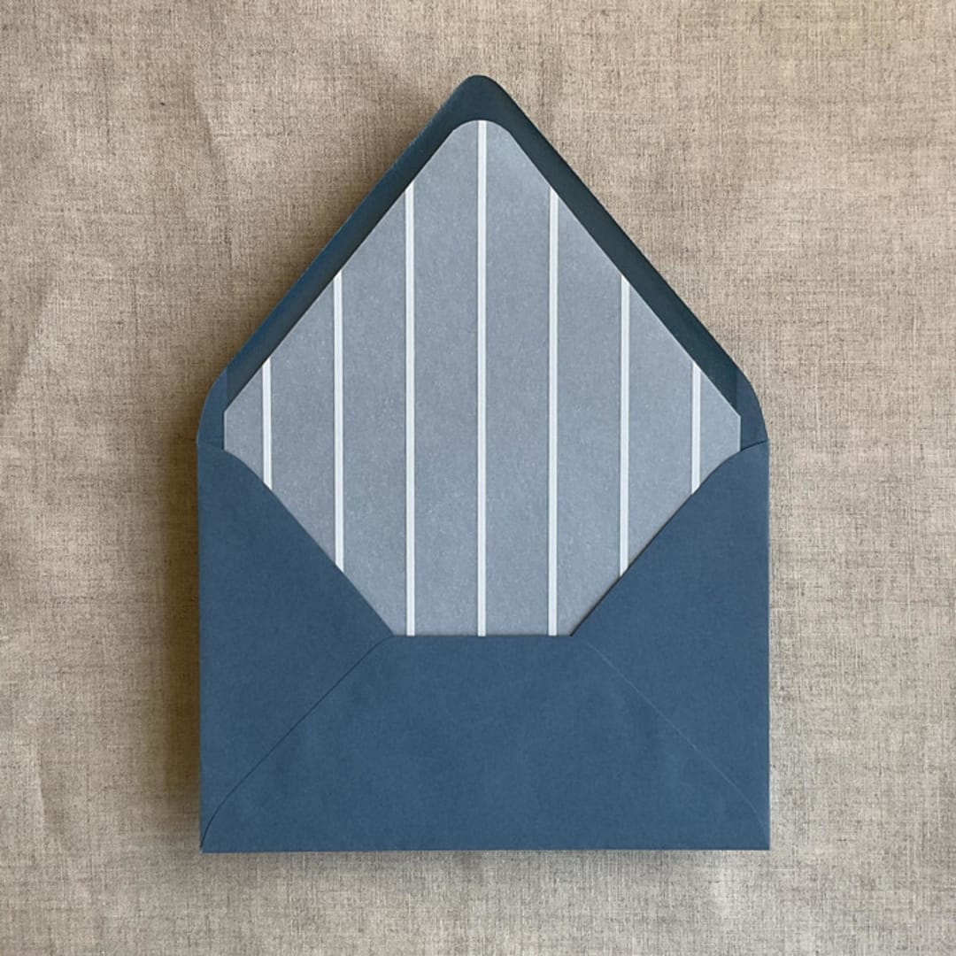 "Calm weighted stripes printed envelope liner for A7 euro flap envelope | pack of 10" - Envelope Liners in white by Ivory Invitations