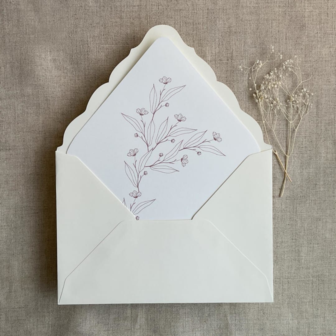 "Jessica minimalist mauve envelope liner for A7 euro flap envelope | pack of 10" - Envelope Liners in pink by Ivory Invitations