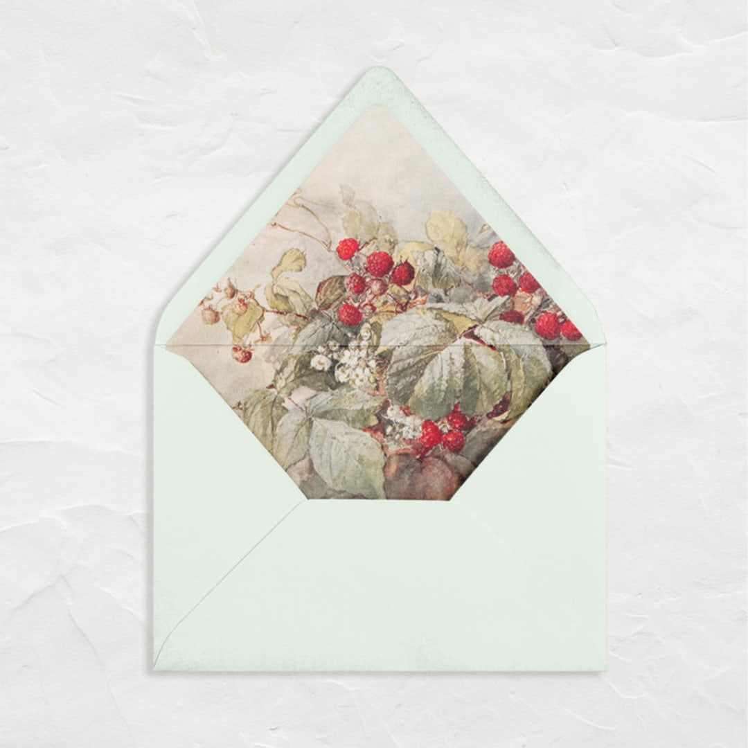 "A7 Envelope Liners // Raspberry Fields (Set of 25)" - Envelope Liners in red by Clover and Lamb