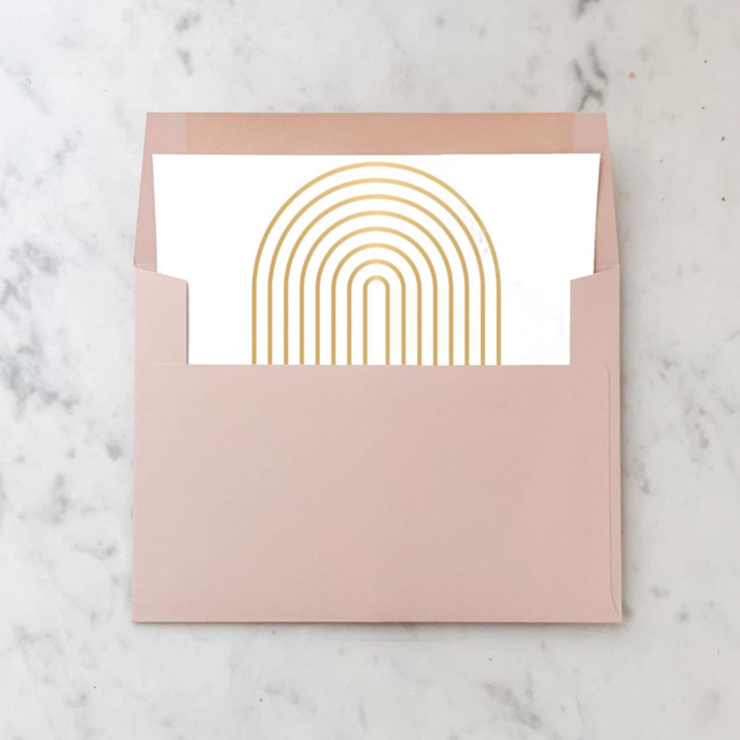"A7 Envelope Liners Gold Arches Square Flap (set of 10)" - Envelope Liners in gold by Design by Laney