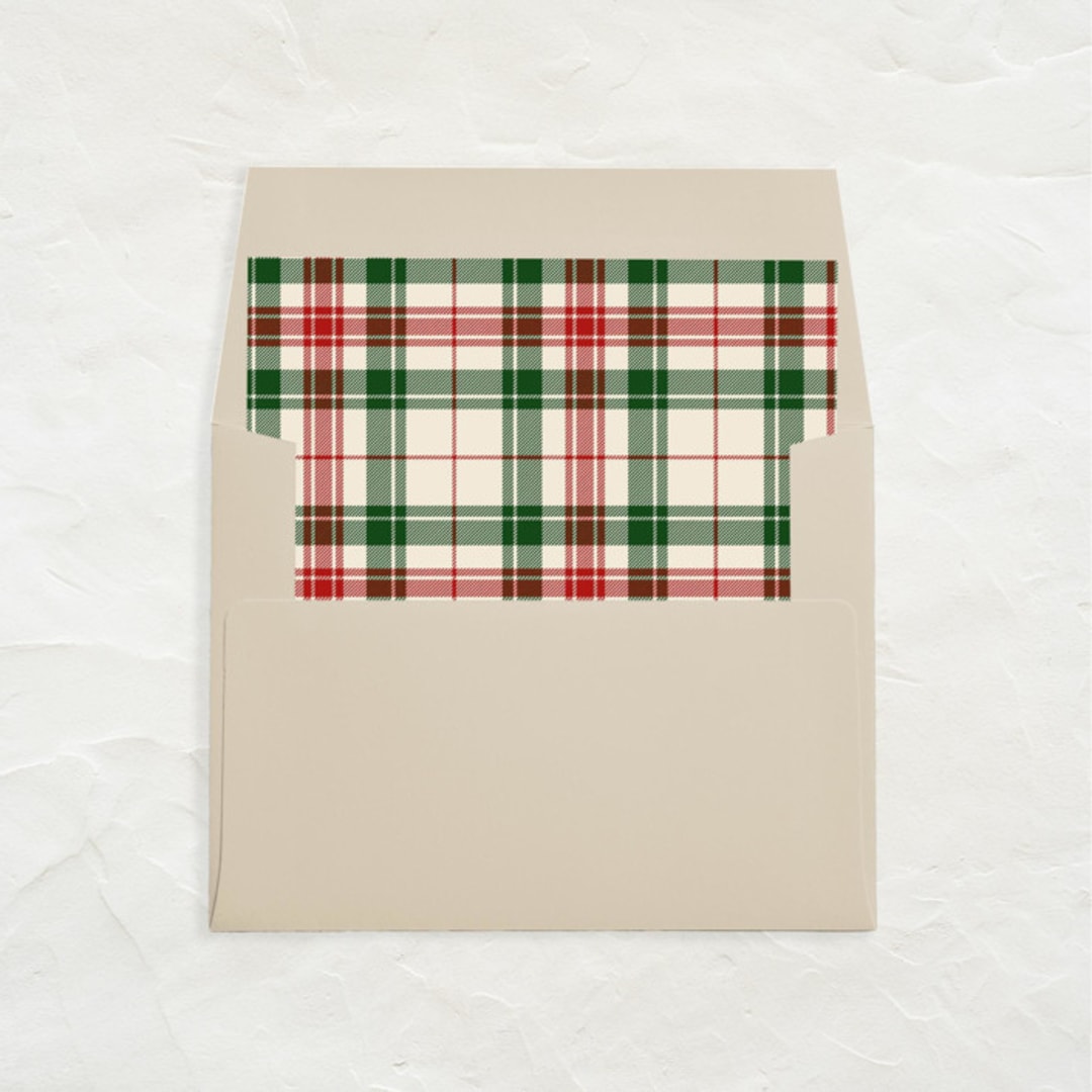 "A7 Envelope Liners Square Flap // Holiday Plaid 3 (Set of 25)" - Envelope Liners in multicolorassorted-colors by Clover and Lamb