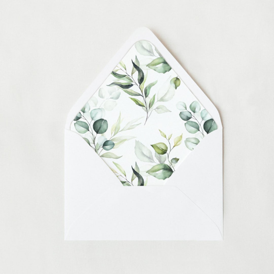 "Full Greenery Liner | Set of 25 Euro Envelope Liners" - Envelope Liners in green by Nikki Turner