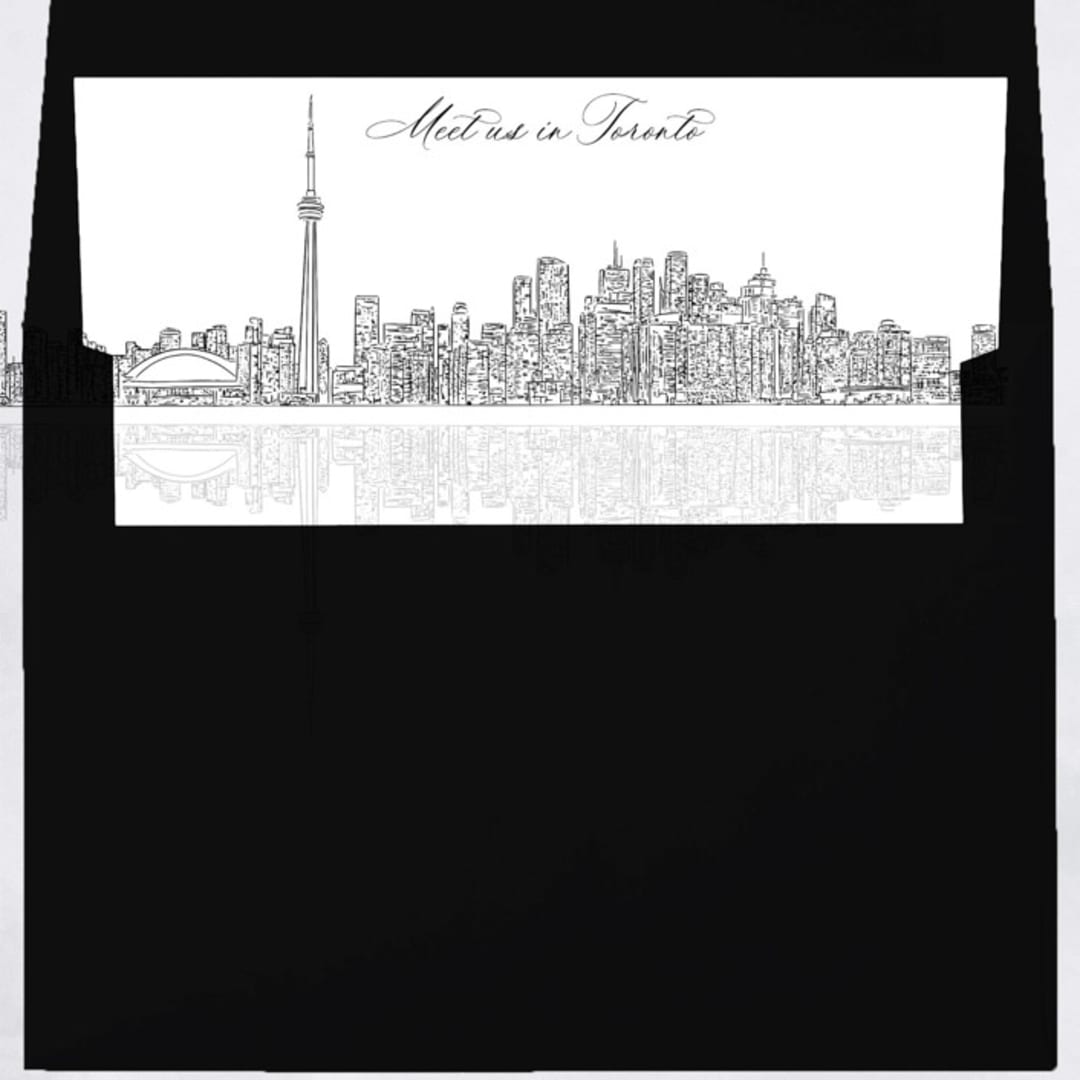 "Toronto Skyline Envelope Liner with custom text/saying | Set of 10 | For 5x7 Minted Square Flap Envelope" - Envelope Liners in white by Kimee Meyer