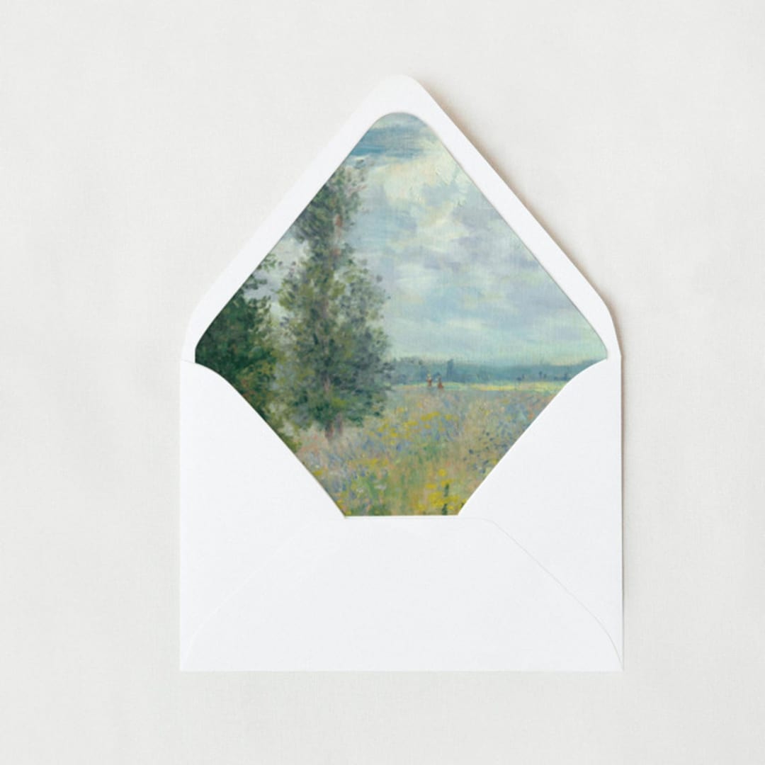 "Watercolor Forest Art | Set of 25 Euro Envelope Liners" - Envelope Liners in green by Nikki Turner
