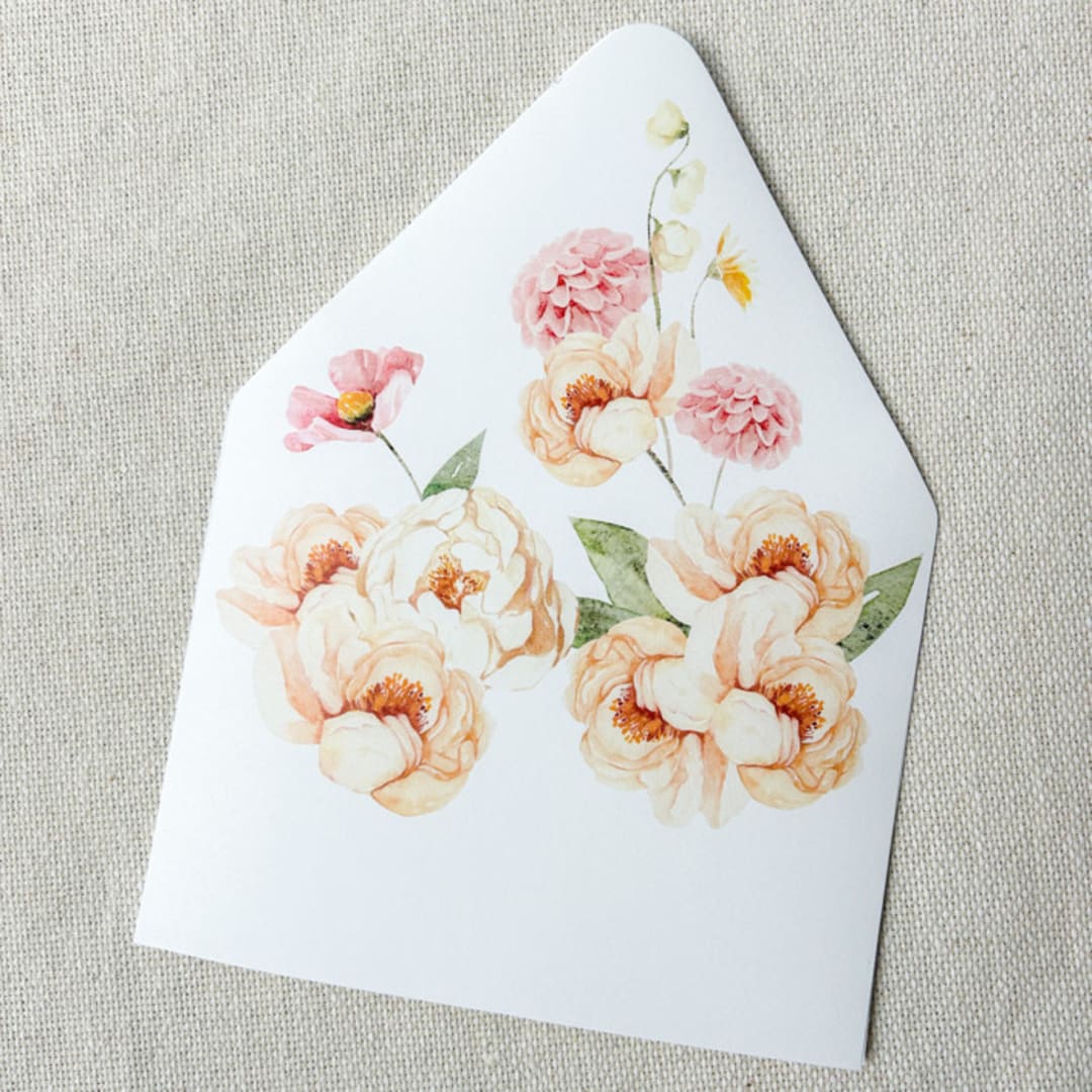 "Garden Party A7 Euro Flap Envelope Liners | Set of 10" - Envelope Liners in multicolorassorted-colors by Megan Tendler
