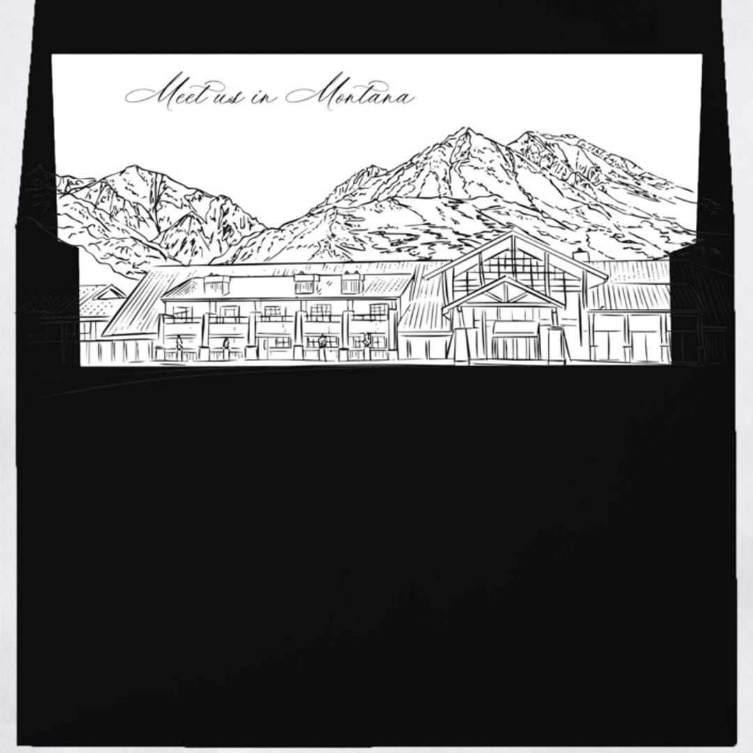 "Montana Skyline Envelope Liner with custom text/saying | Set of 10 | For 5x7 Minted Square Flap Envelope" - Envelope Liners in white by Kimee Meyer