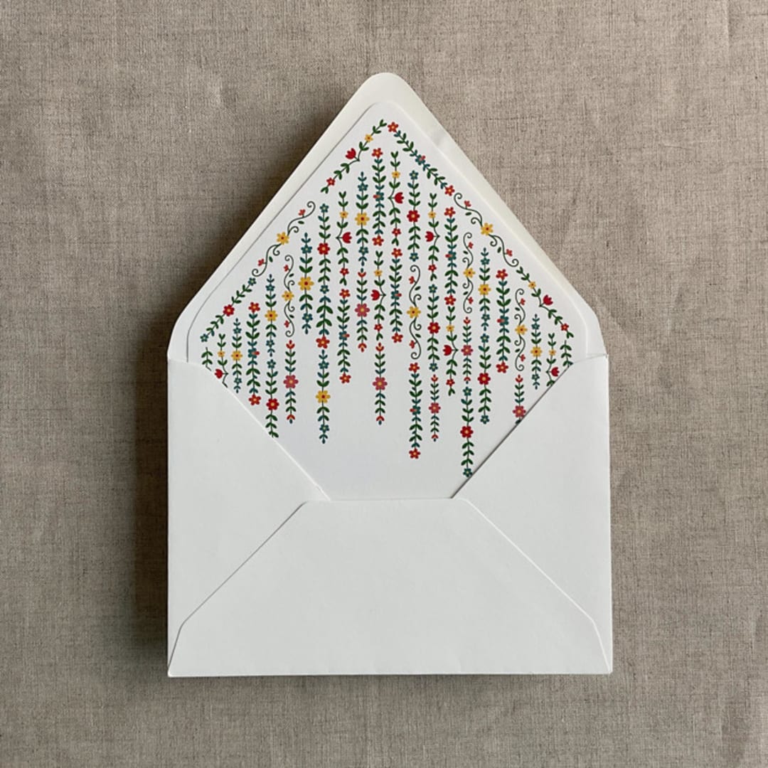 "Still bloom floral printed liner for A7 euro flap envelope | pack of 10" - Envelope Liners in multicolorassorted-colors by Ivory Invitations