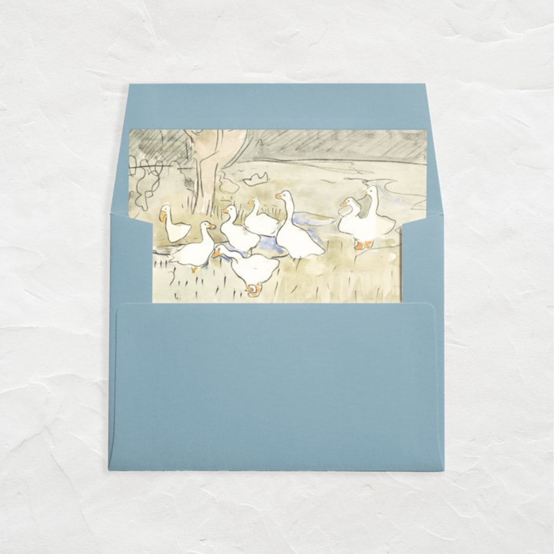 "A7 Envelope Liners Square Flap // Darling Ducks (Set of 25)" - Envelope Liners in multicolorassorted-colors by Clover and Lamb
