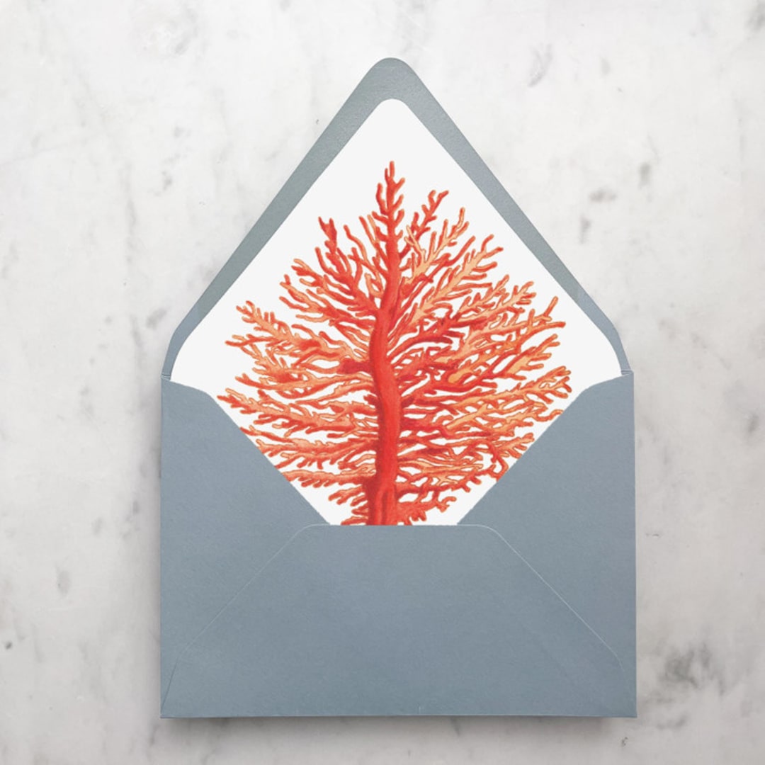 "A7 Envelope Liners Ocean Coral (set of 10)" - Envelope Liners in red by Design by Laney