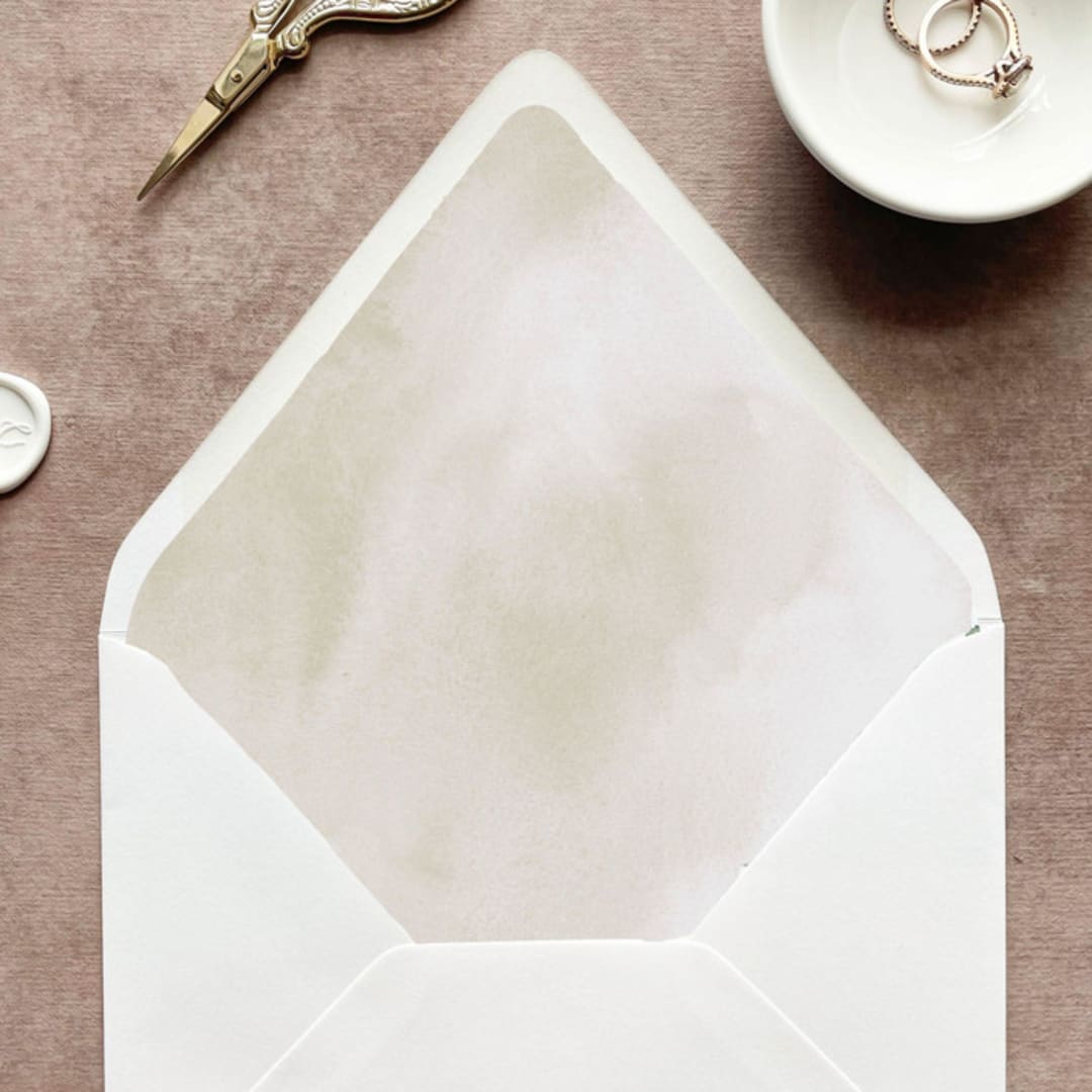 "Neutral Watercolor Envelope Liner | Set of 10 | For 5x7” invitations" - Envelope Liners in beige by Cotton and Bow