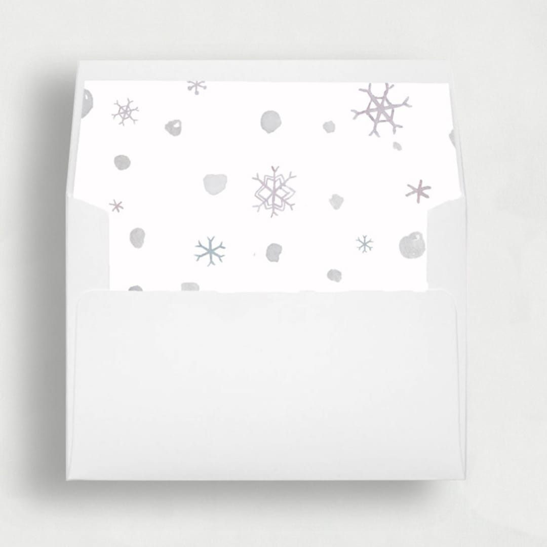"Simple Snowflakes | Set of 25 Envelope Liners" - Envelope Liners in white by Nikki Turner