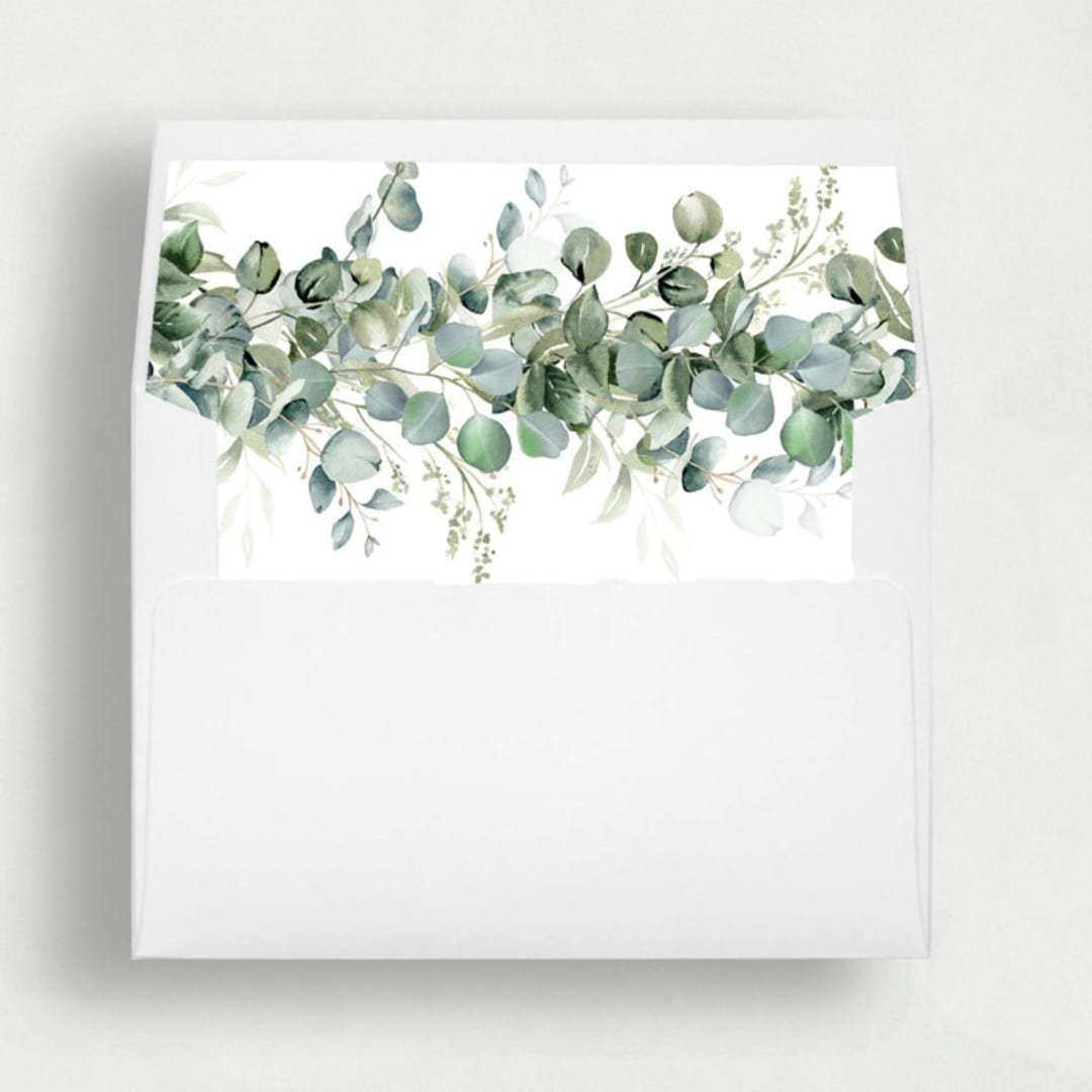 "Eucalyptus Liner | Set of 25 Square Envelope Liners" - Envelope Liners in multicolorassorted-colors by Nikki Turner