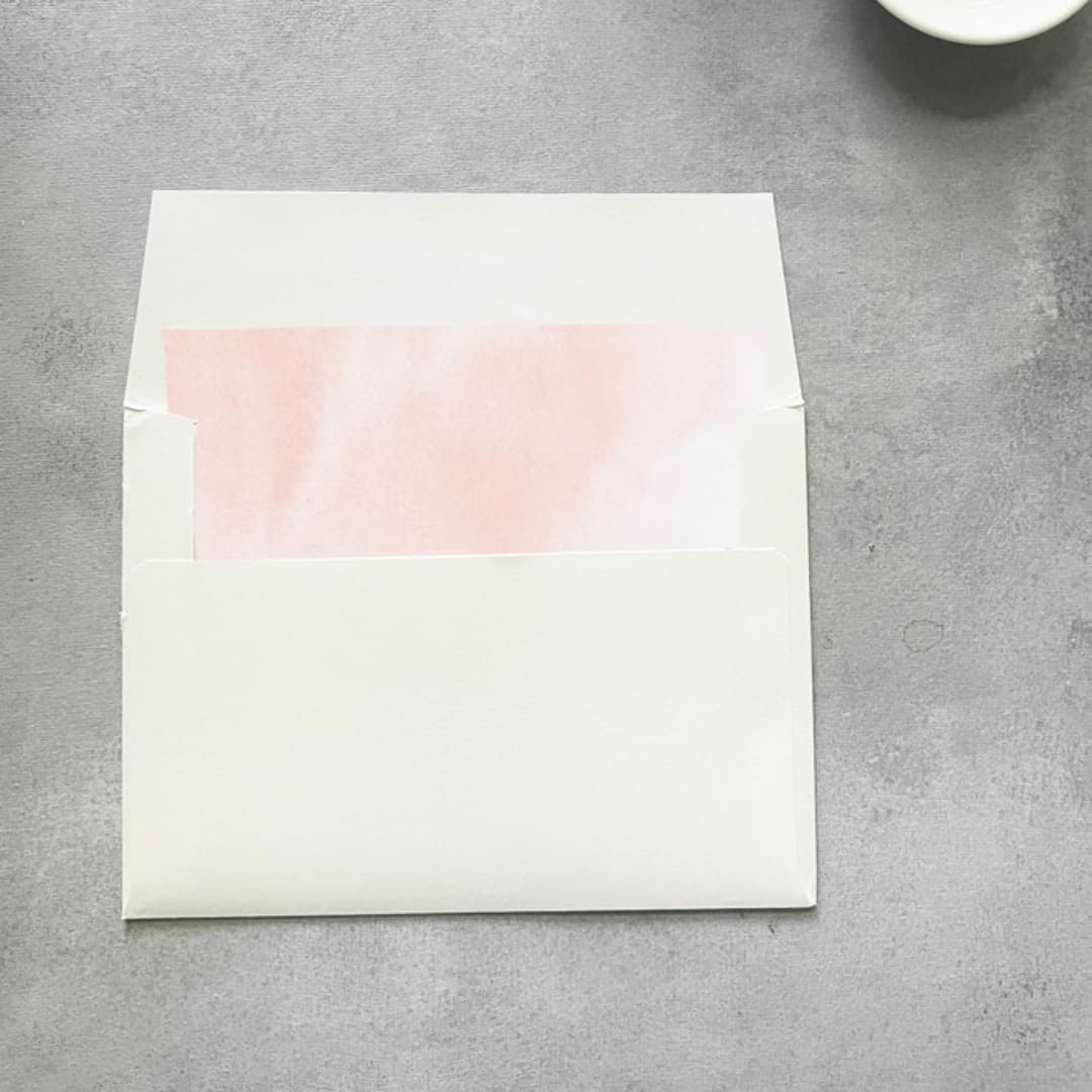 "Blush Watercolor Square Envelope Liner | Set of 10 | For 5x7” invitations " - Envelope Liners in pink by Cotton and Bow