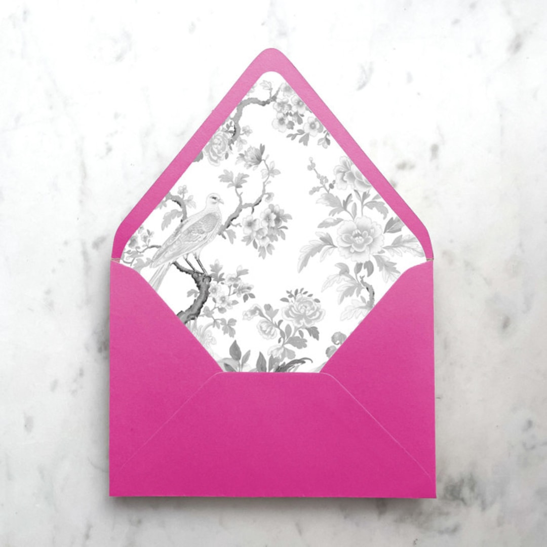 "A7 Envelope Liners Black Toile Pattern (set of 10)" - Envelope Liners in black by Design by Laney