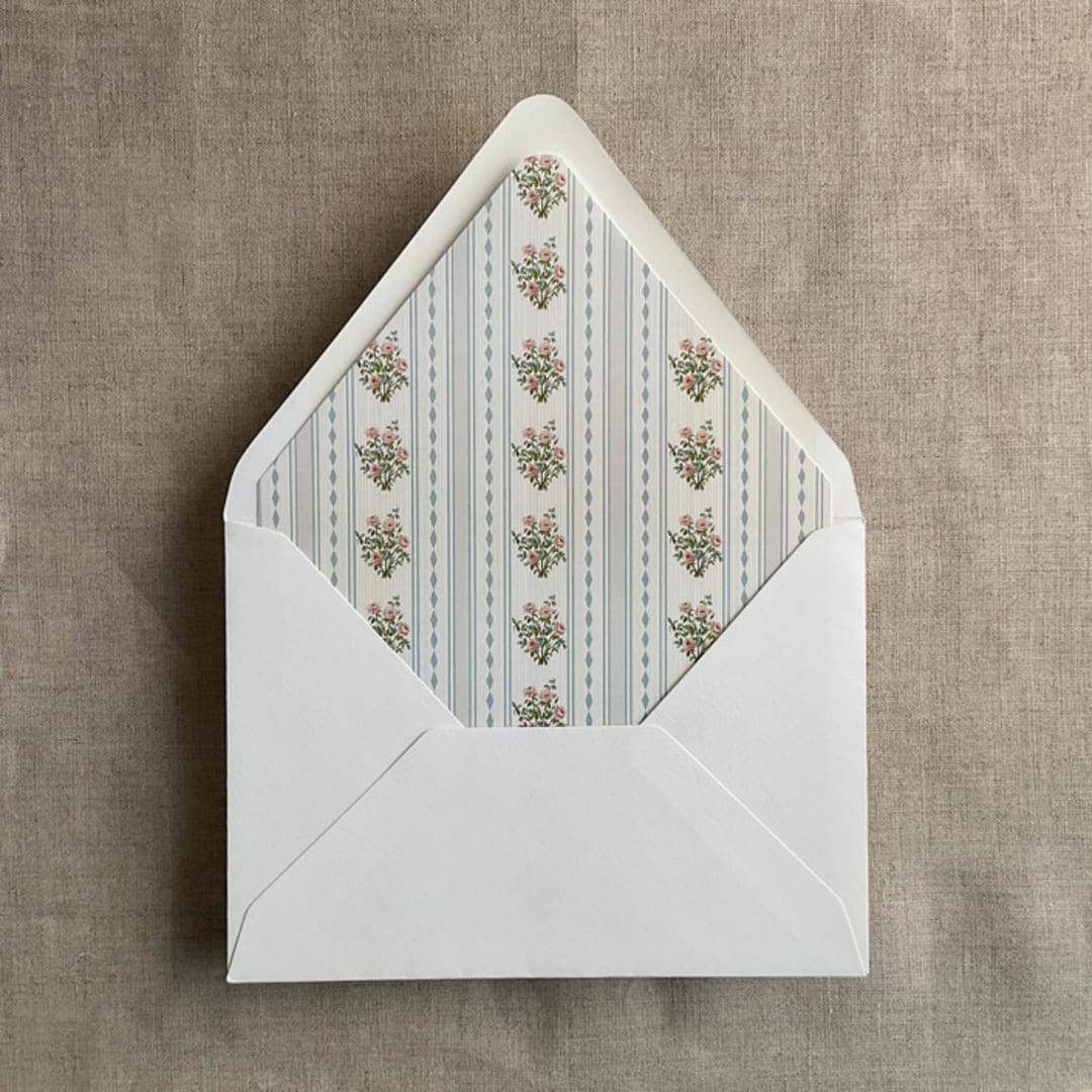 "Emberlin vintage gray floral print envelope liner for A7 euro flap envelope | pack of 10" - Envelope Liners in gray by Ivory Invitations