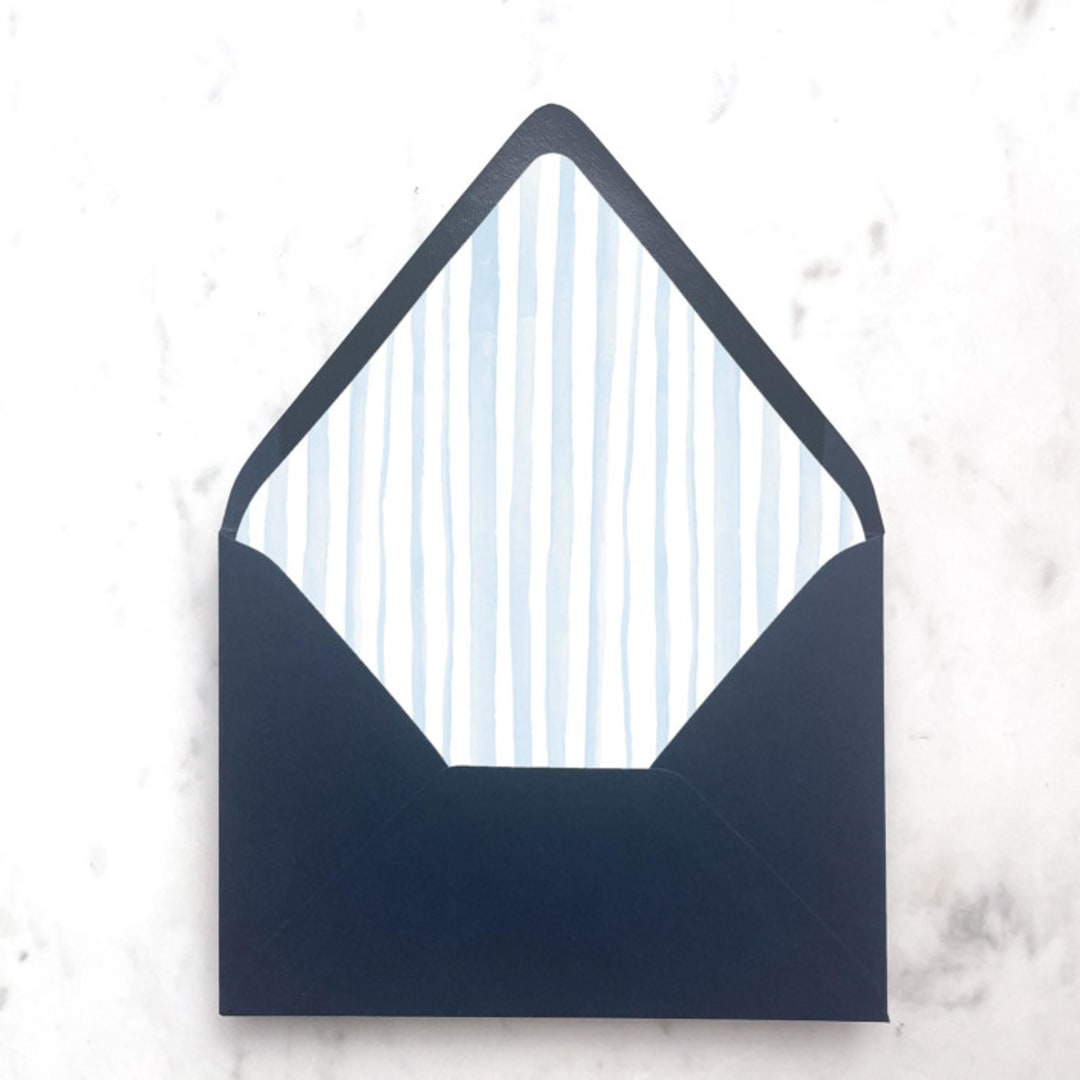"A7 Envelope Liners Blue Watercolor Stripes (set of 10)" - Envelope Liners in blue by Design by Laney