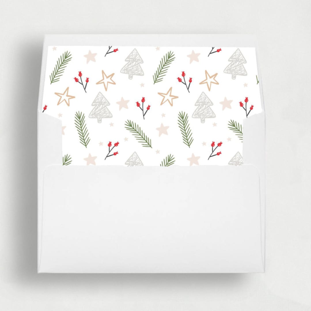 "Christmas Feathers | Set of 25 Envelope Liners" - Envelope Liners in multicolor by Nikki Turner