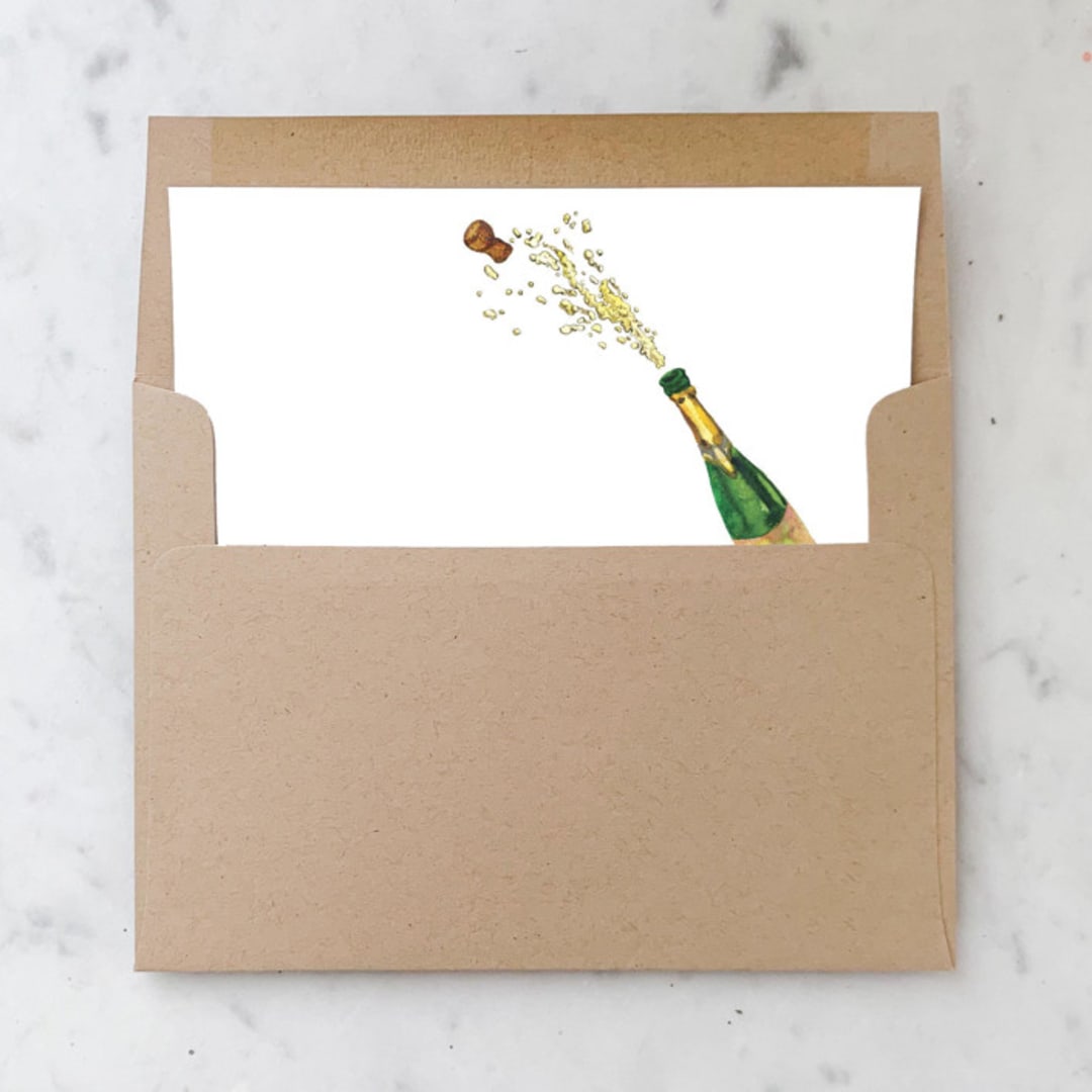 "A7 Envelope Liners Champagne Pop Square Flap (set of 10)" - Envelope Liners in pink by Design by Laney