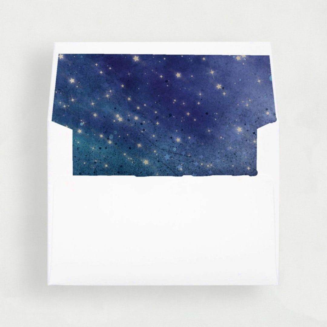 "Celestial Blue Liner | Set of 25 Envelope Liners" - Envelope Liners in blue by Nikki Turner