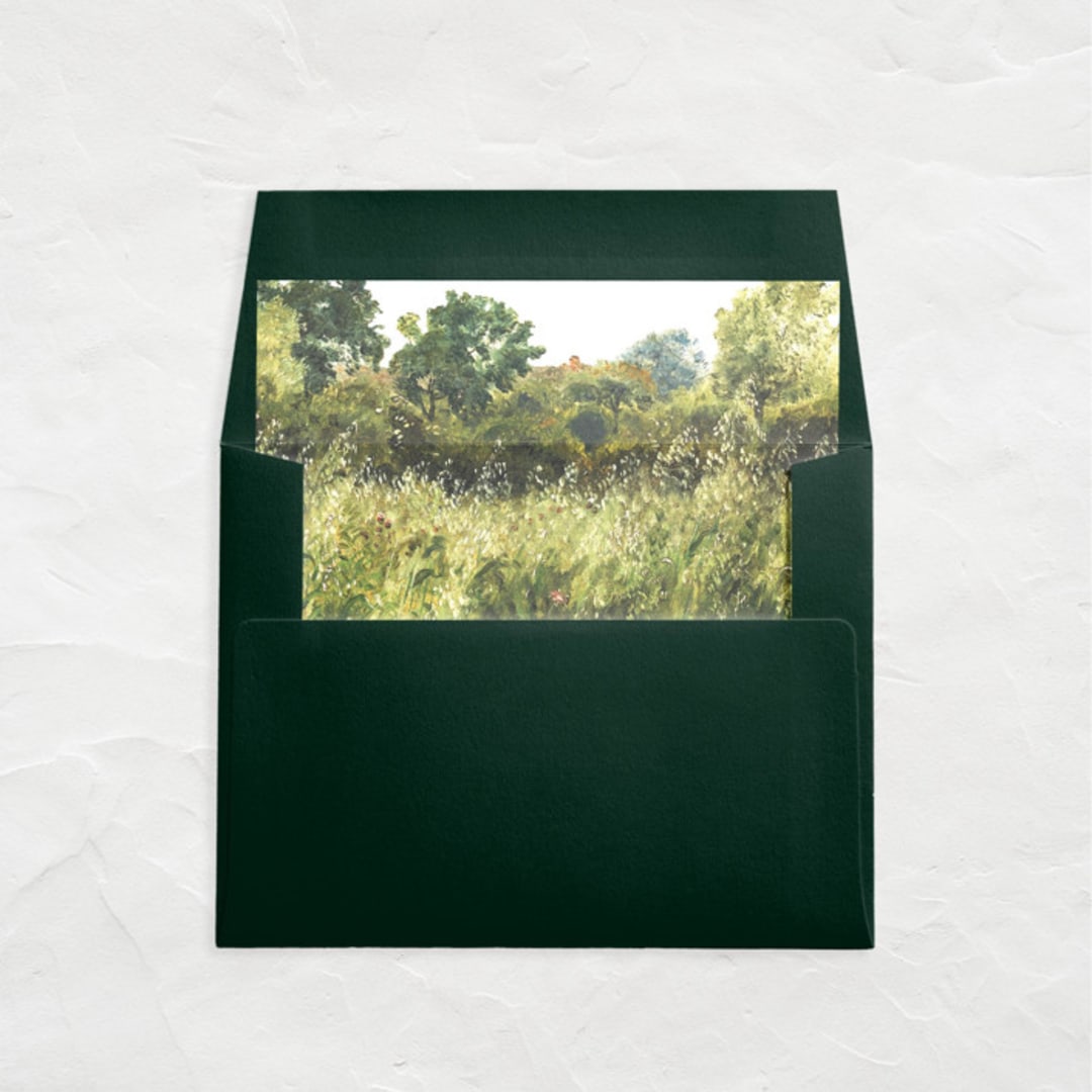 "A7 Envelope Liners Square Flap // Field of Oats (Set of 25)" - Envelope Liners in green by Clover and Lamb