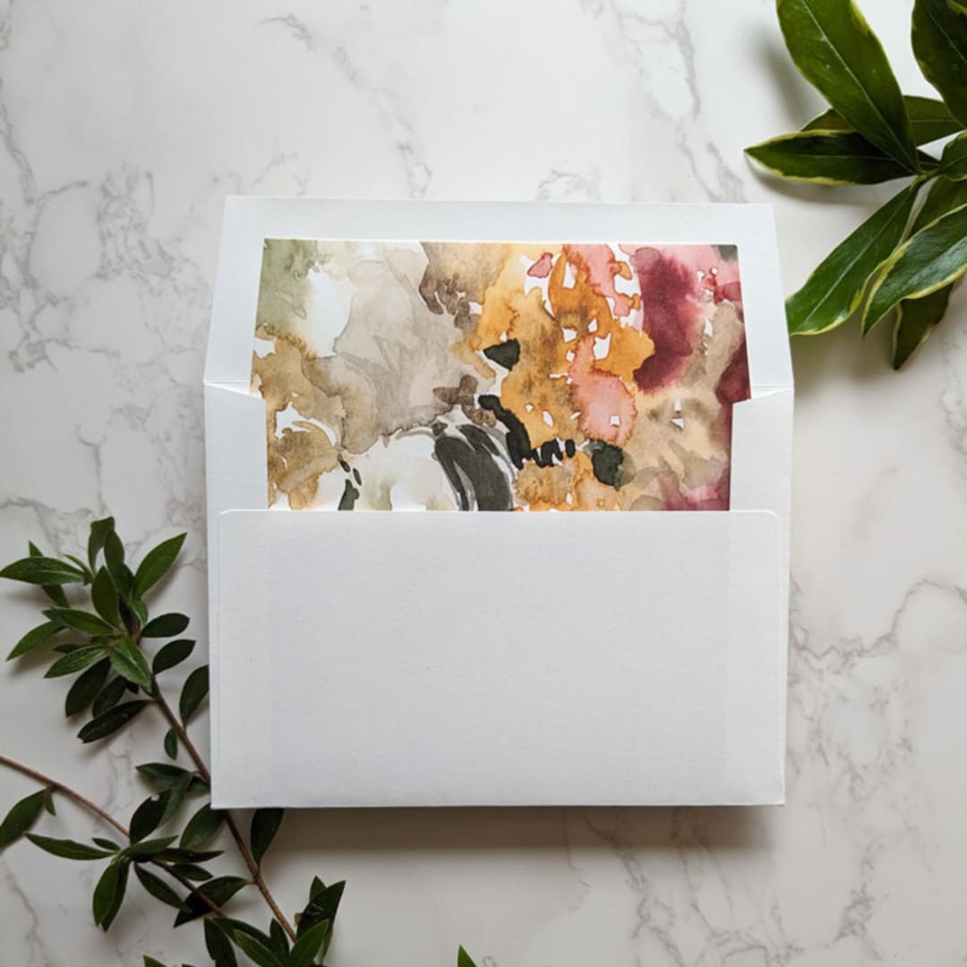 "Bouquet Watercolor Square Envelope Liner | Set of 10" - Envelope Liners in multicolor by Campofiore Paper Studio