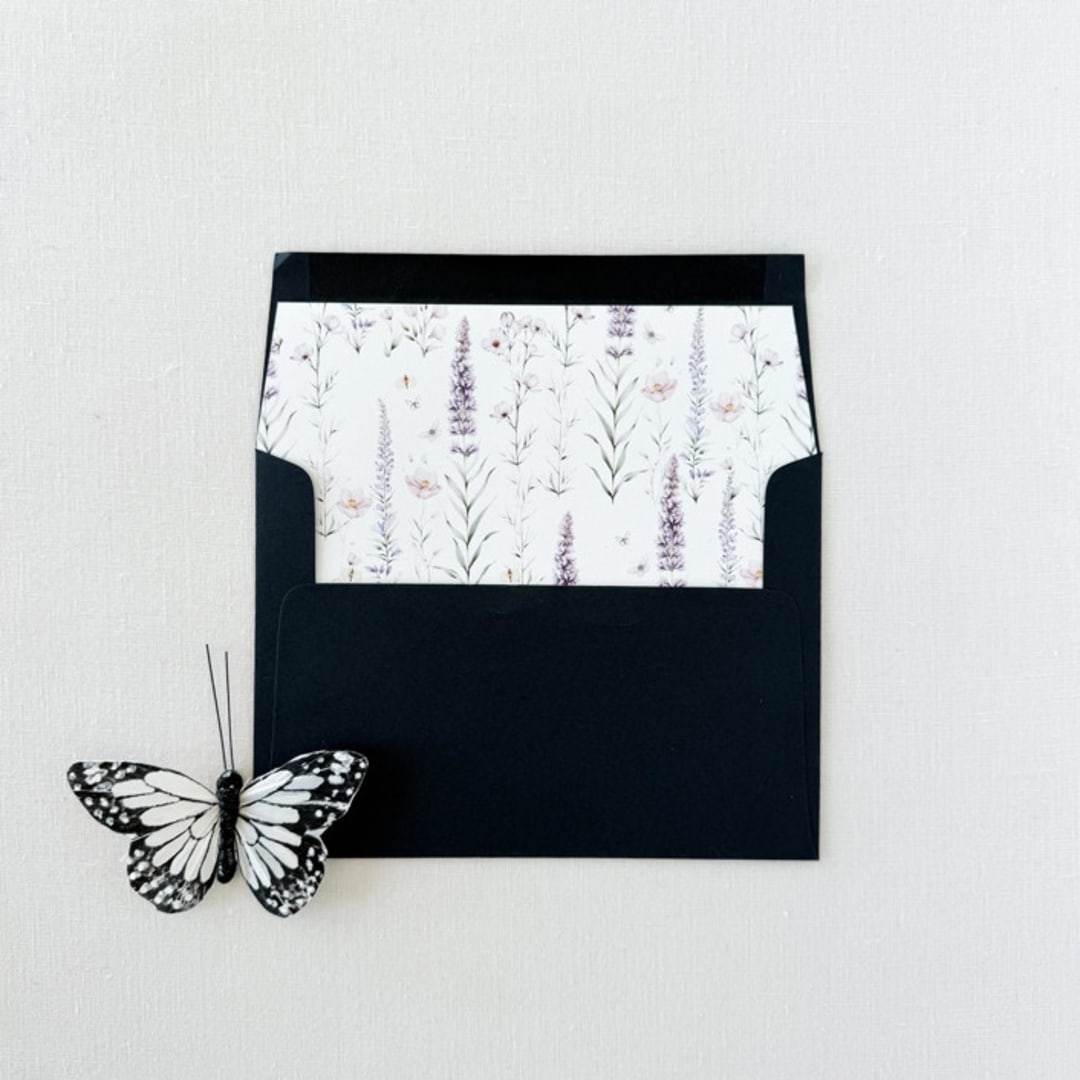 "Lavender Wildflower Envelope Liner, Set of 10" - Envelope Liners in purple by Eva Friesen