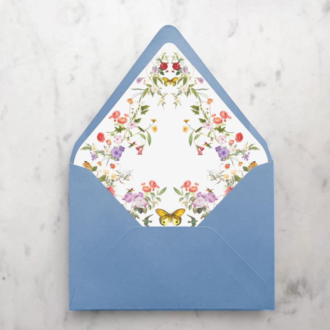 "A7 Envelope Liners Vintage Flower Collage (set of 10)" - Envelope Liners in pink by Design by Laney
