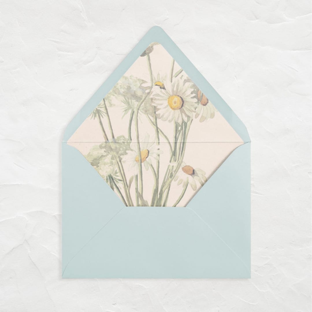 "A7 Fine Art Envelope Liners // Watercolor Daisies (Set of 25)" - Envelope Liners in multicolorassorted-colors by Clover and Lamb