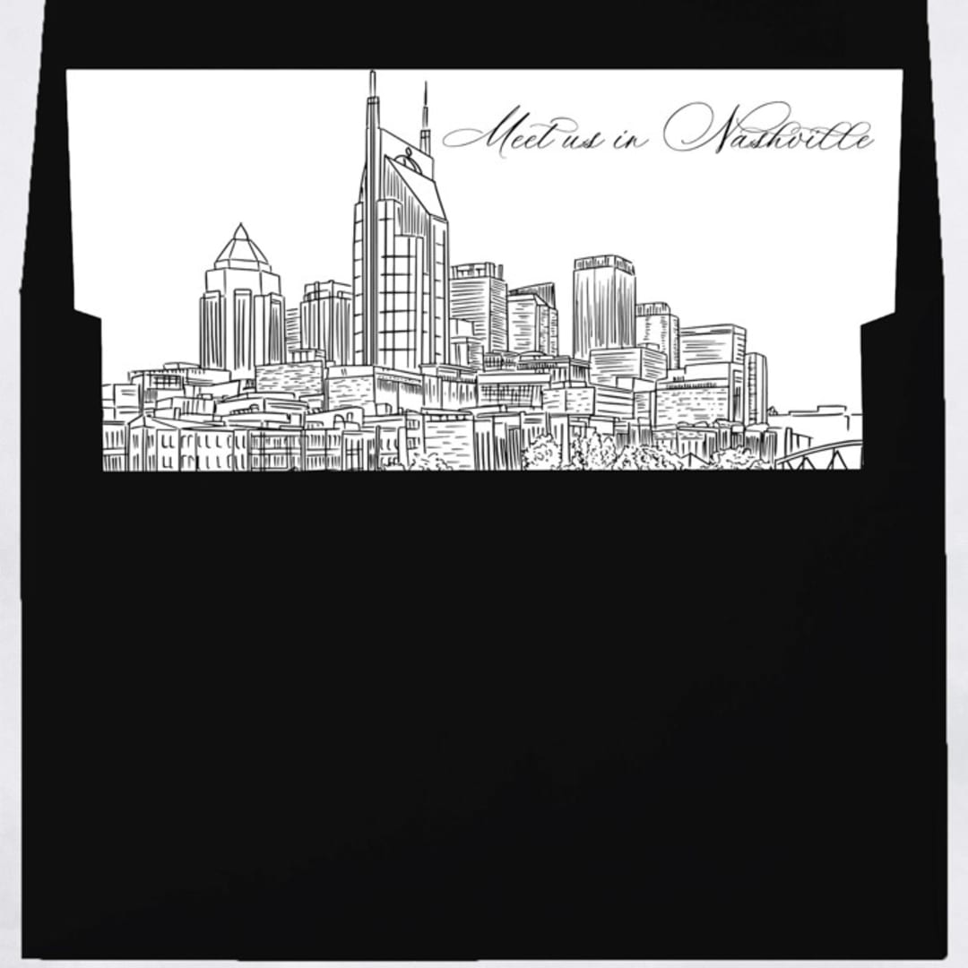 "Nashville Skyline Envelope Liner with custom text/saying | Set of 10 | For 5x7 Minted Square Flap Envelope" - Envelope Liners in white by Kimee Meyer