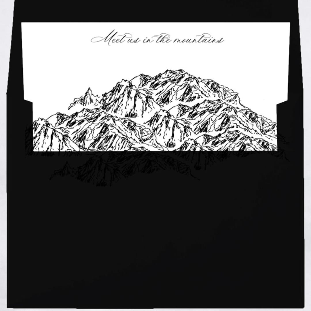 "Mountain Skyline Landscape Envelope Liner with custom text/saying | Set of 10 | For 5x7 Minted Square Flap Envelope" - Envelope Liners in white by Kimee Meyer