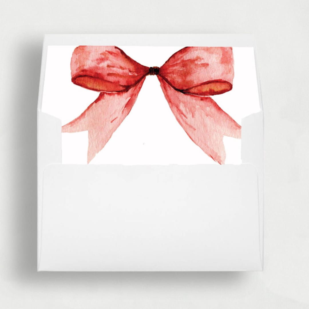"Present Bow | Set of 25 Envelope Liners" - Envelope Liners in red by Nikki Turner