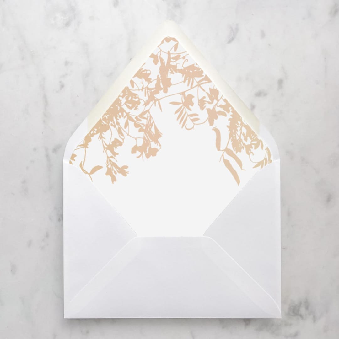 "A7 Envelope Liners Champange Flowers (set of 10)" - Envelope Liners in gold by Design by Laney