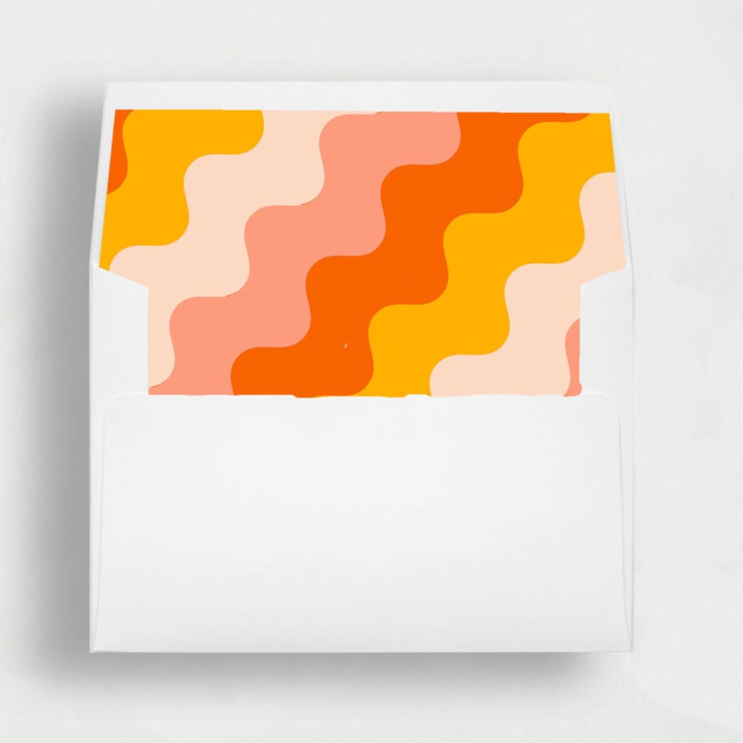 "Colorful Retro Wave Liner | Set of 25 Square Envelope Liners" - Envelope Liners in multicolor by Nikki Turner