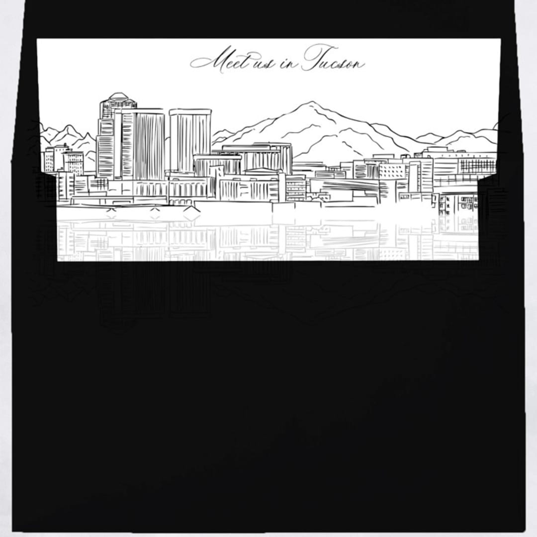 "Tucson Skyline Envelope Liner with custom text/saying | Set of 10 | For 5x7 Minted Square Flap Envelope" - Envelope Liners in white by Kimee Meyer