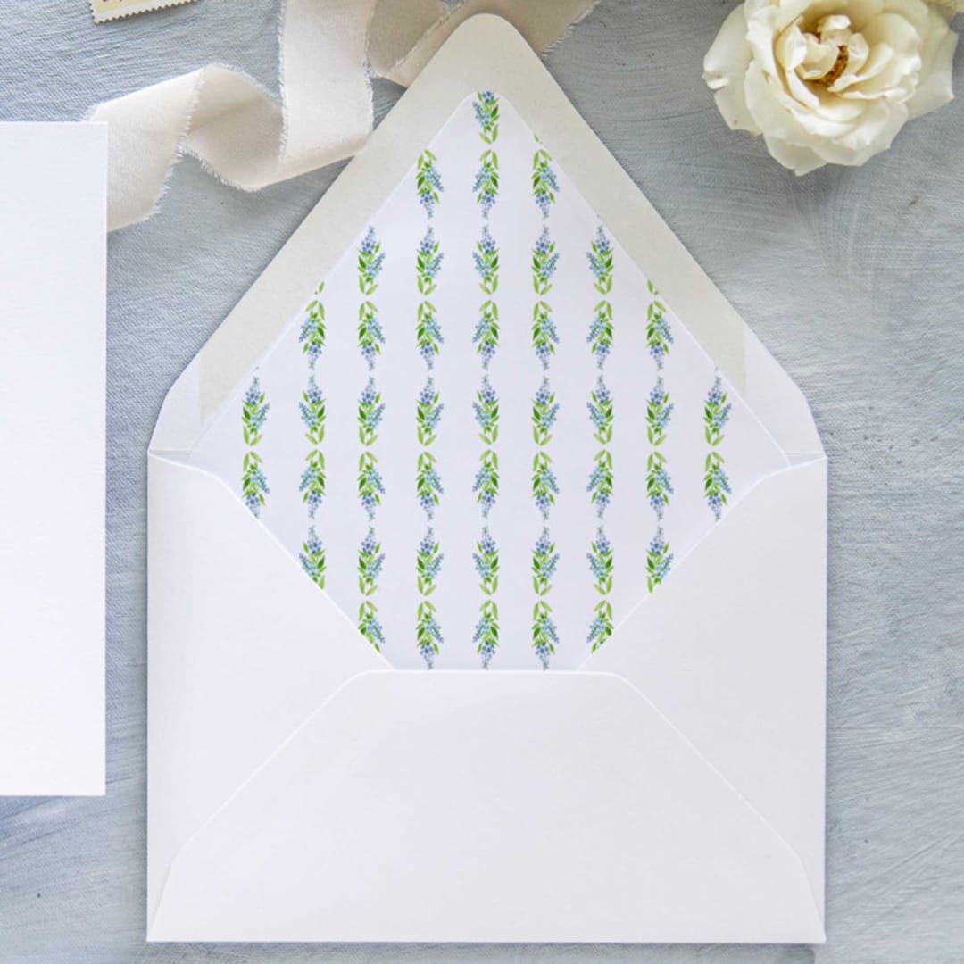 "Ellie Envelope Liners | Delphinium Watercolor (10 Pack)" - Envelope Liners in multicolorassorted-colors by Sterling Stripes