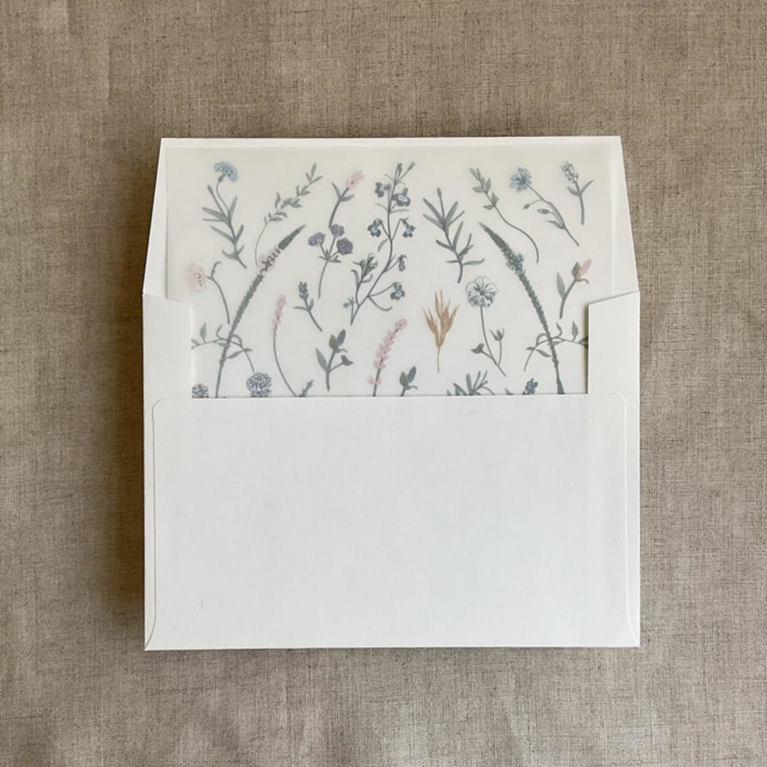 "Soft floral garden printed envelope liner for A7 square flap envelope | pack of 10" - Envelope Liners in multicolorassorted-colors by Ivory Invitations