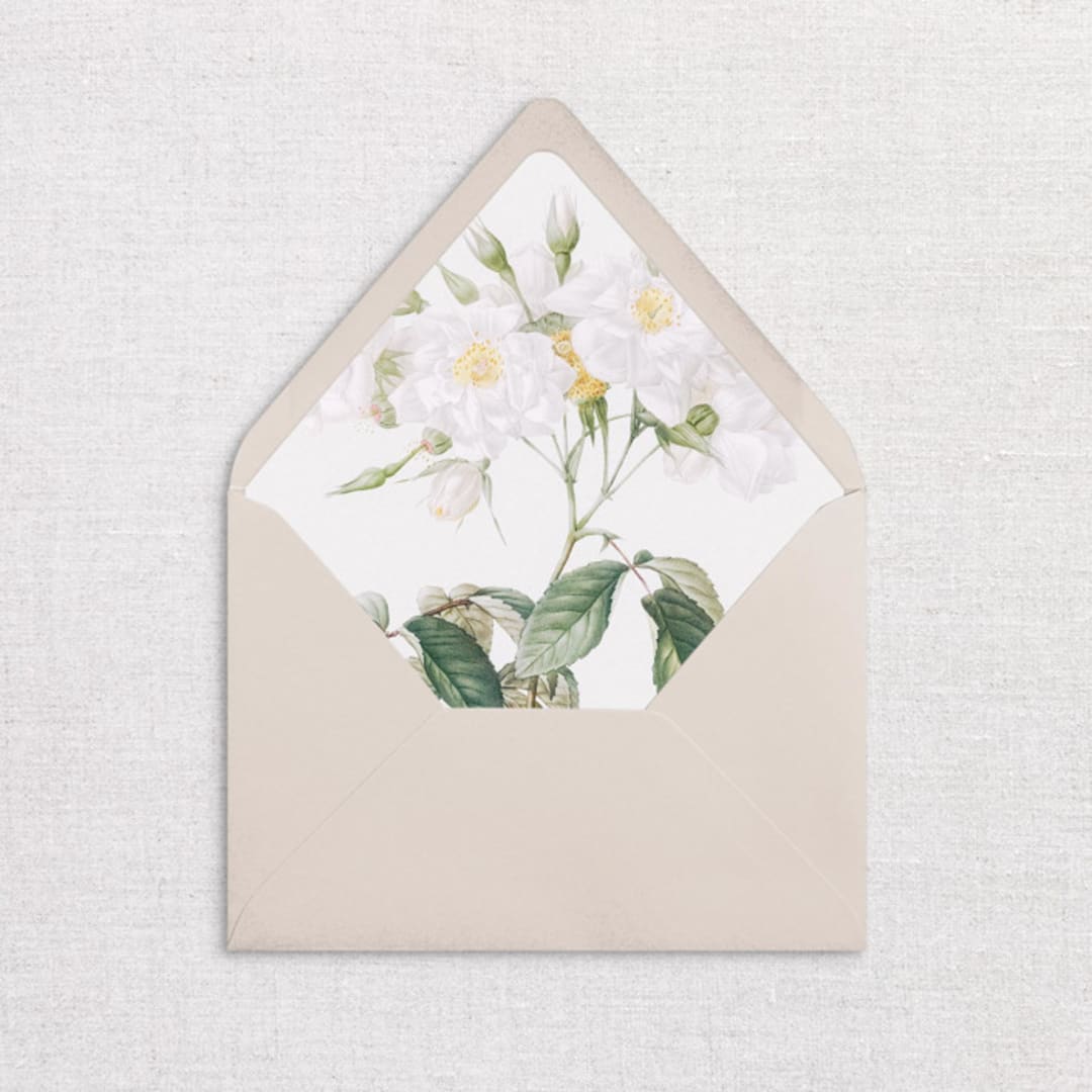 "White Floral Envelope Liners, Pack of 25" - Envelope Liners in white by Studio Lavender