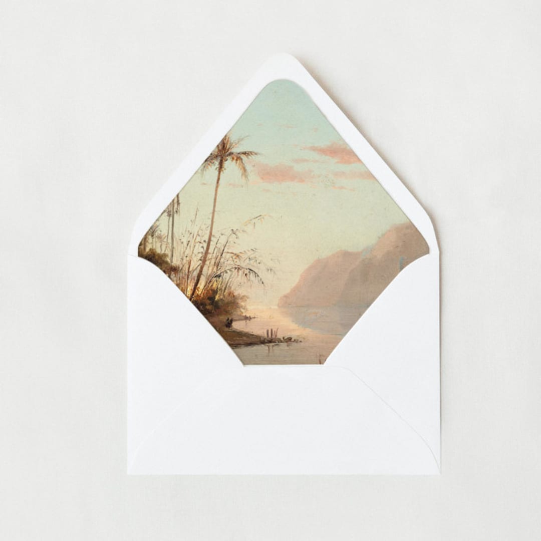 "Touch of Paradise Liner | Set of 25 Euro Envelope Liners" - Envelope Liners in beige by Nikki Turner