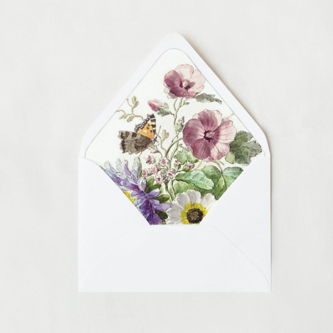 "Butterfly Meadows | Set of 25 Euro Envelope Liners" - Envelope Liners in multicolor by Nikki Turner
