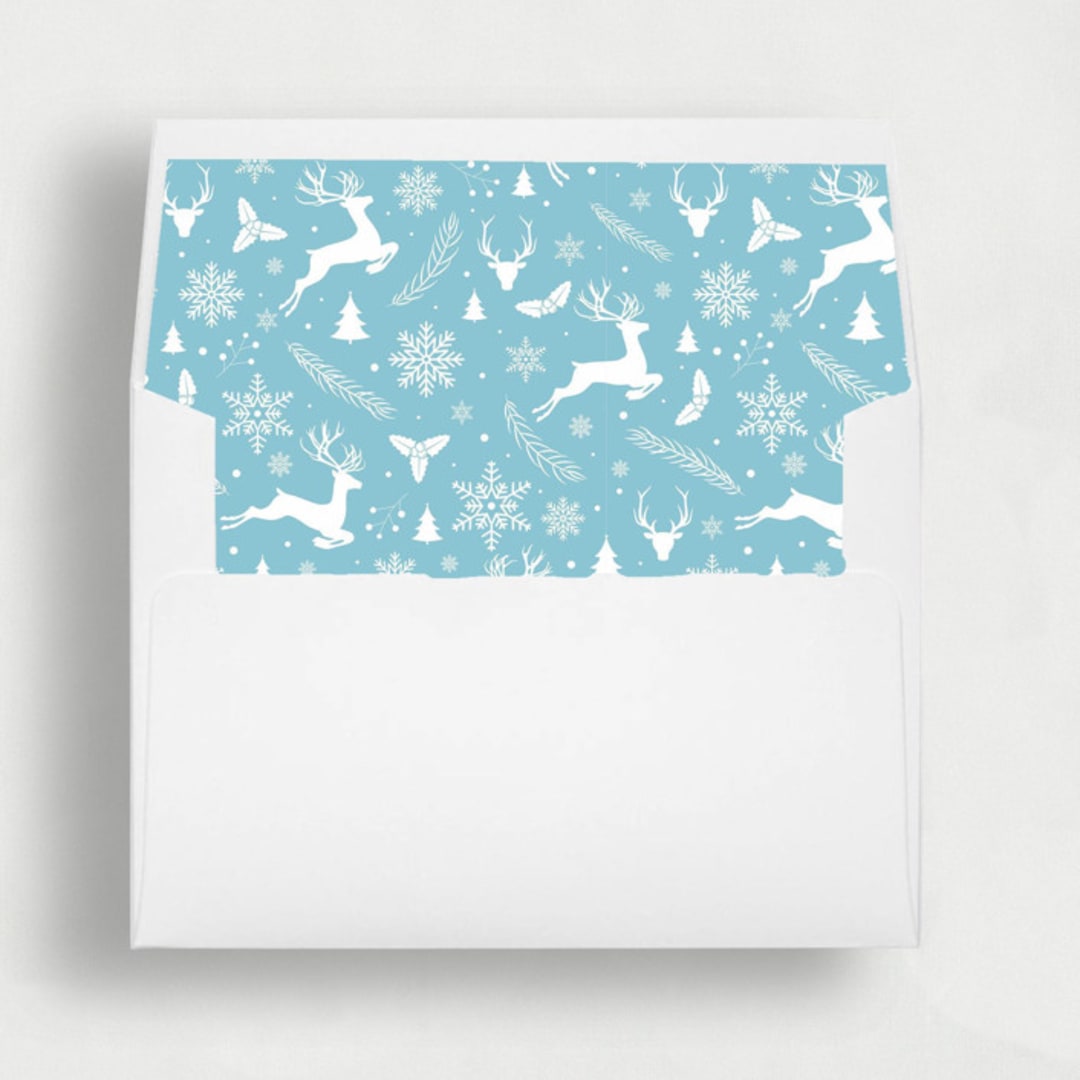 "Christmas Cheers: Cheerful Envelope Liners | Set of 25" - Envelope Liners in blue by Nikki Turner