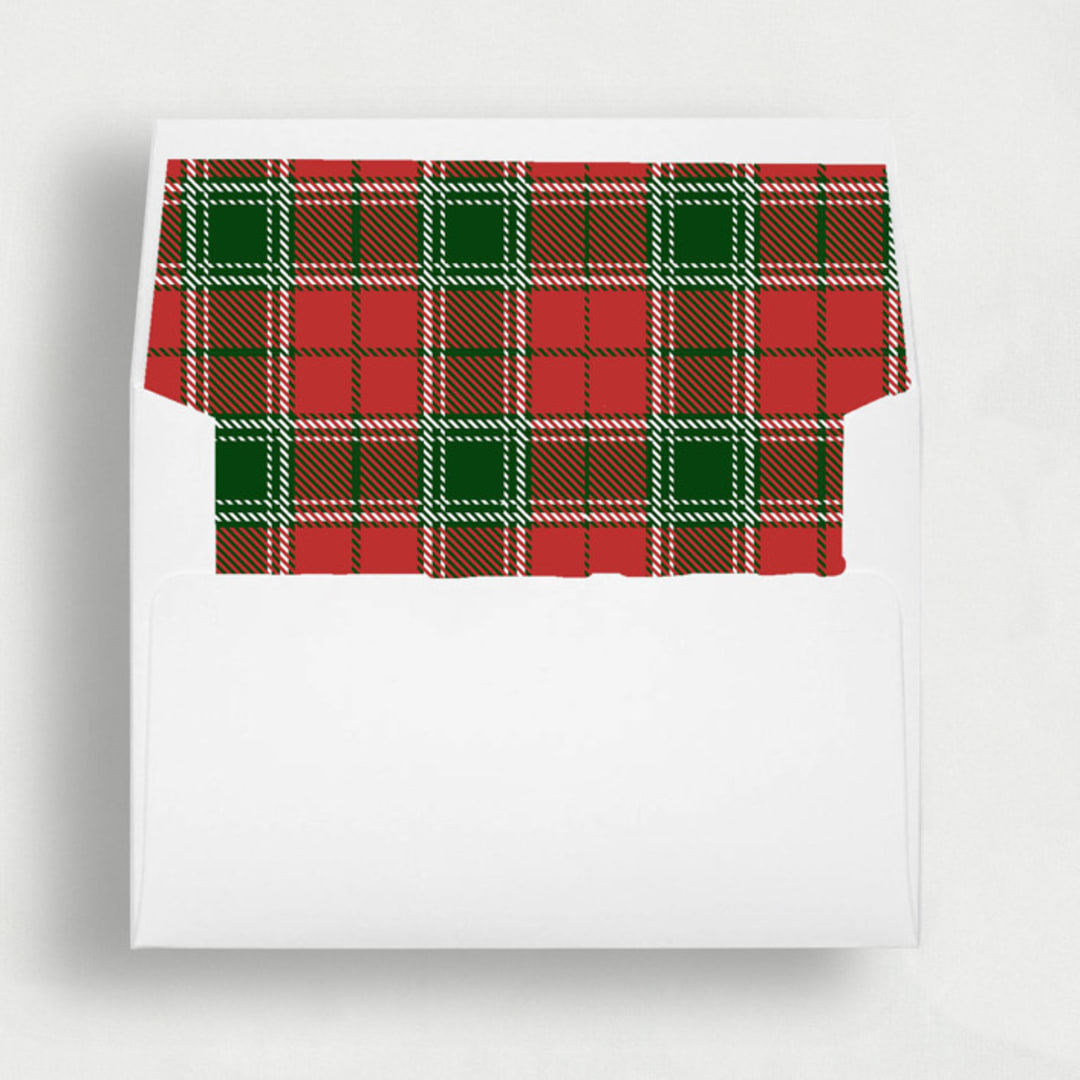 "Holiday Elegance: Traditional Christmas Envelope Liners | Set of 25" - Envelope Liners in red by Nikki Turner