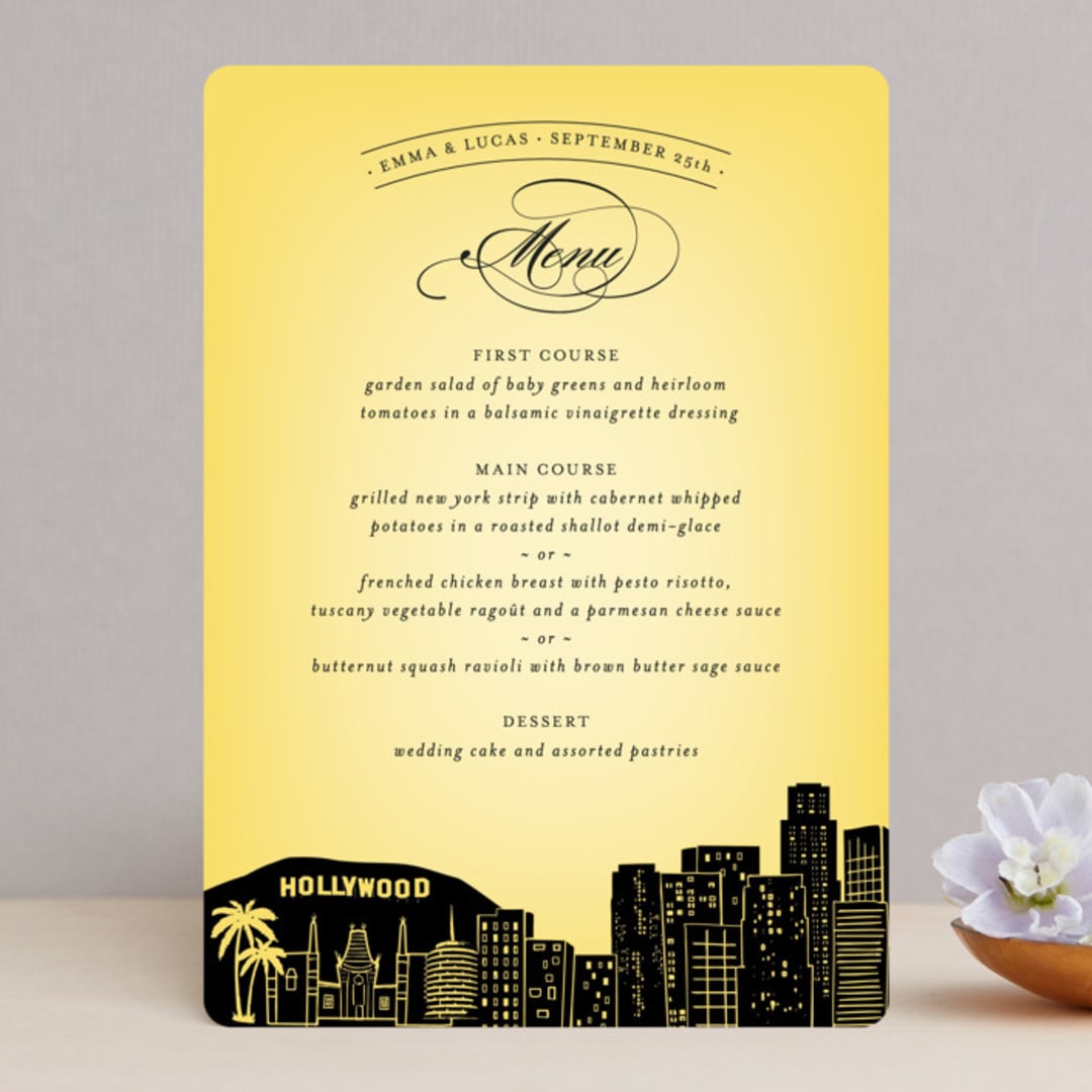 "Big City - Los Angeles" - Menus in Lemondrop by Hooray Creative - Front