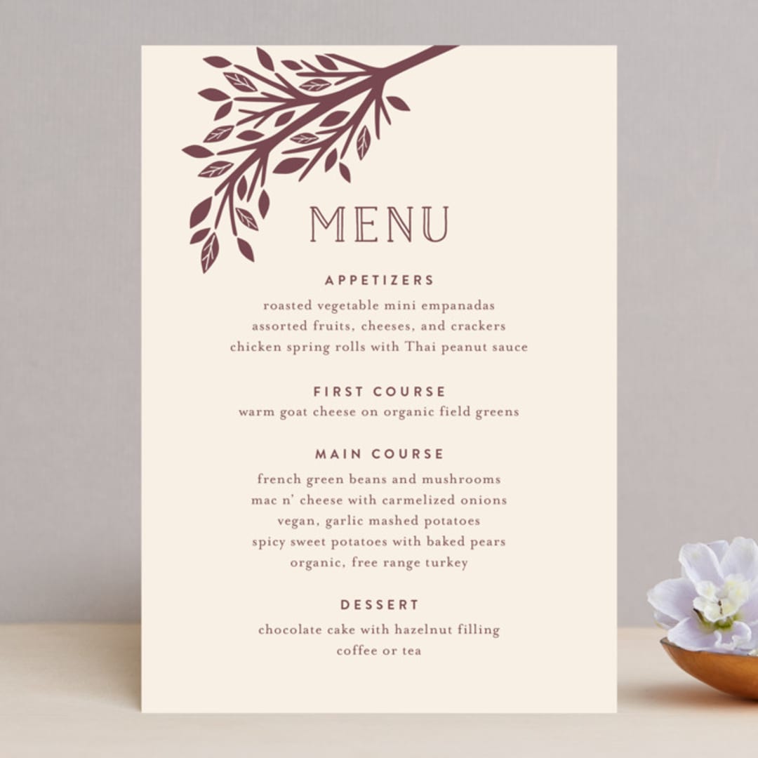 "Enchanted" - Menus in Bark by Griffinbell Paper Co. - Front