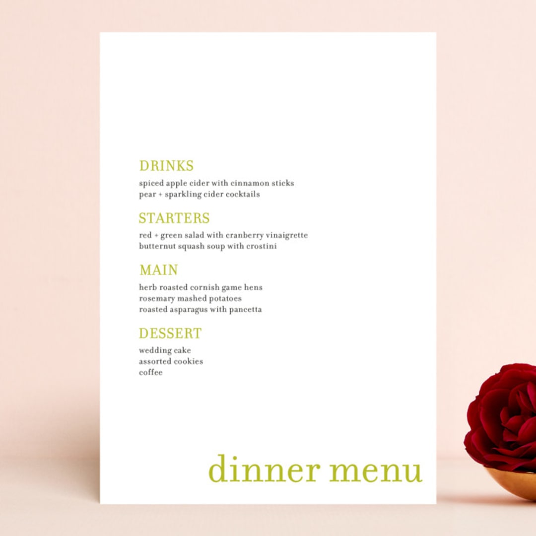 "float + celebrate" - Menus in Celery by Float Paperie - Front