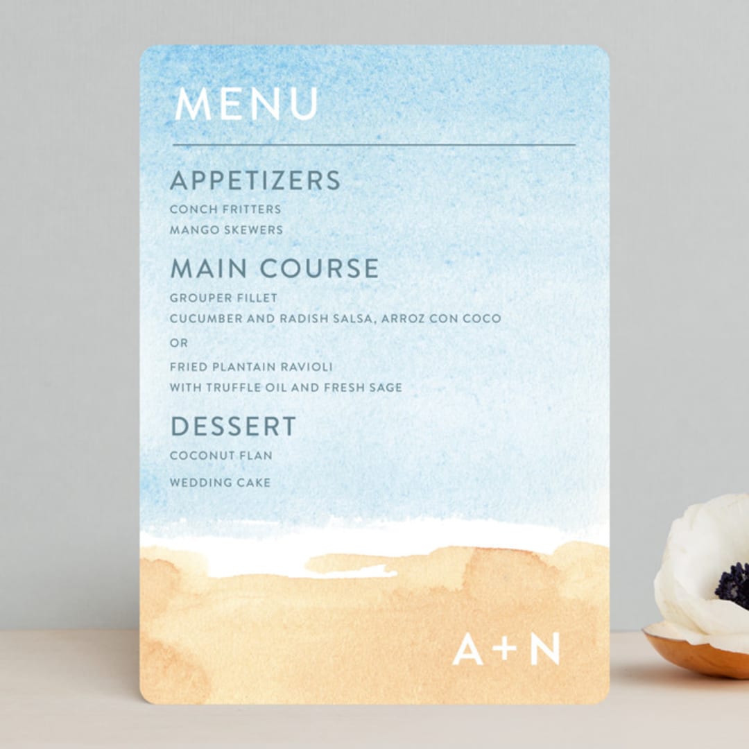 "Painted Sea" - Menus in Sea by Laura Condouris - Front