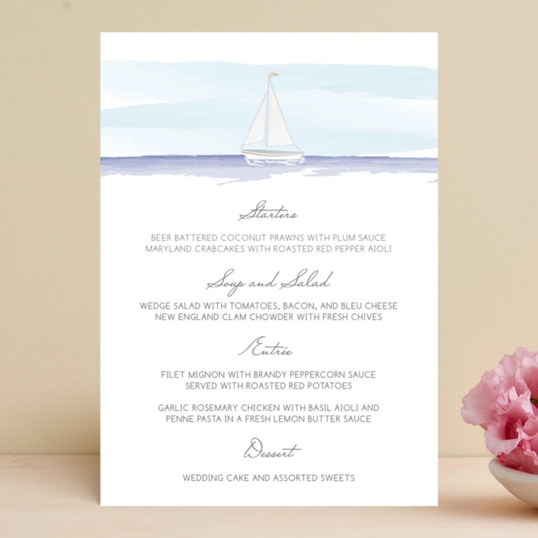 "Set Sail" - Menus in Mediterranean by Sarah Brown - Front