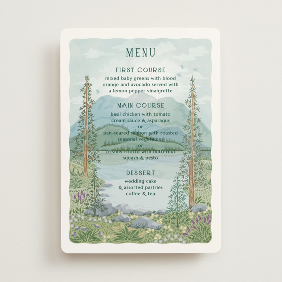 "Sierra" - Menus in Spruce by Paper Sun Studio - Front