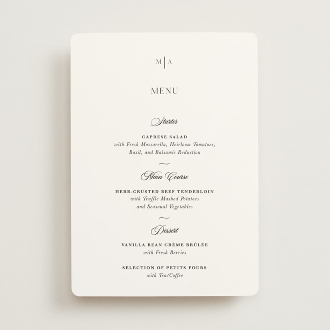 "Classic & Timeless" - Menus in Obsidian by Lucrecia Caporale - Front