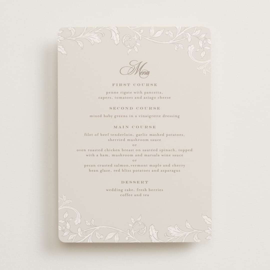 "vintage flourishes" - Menus in Natural by BR Designs - Front