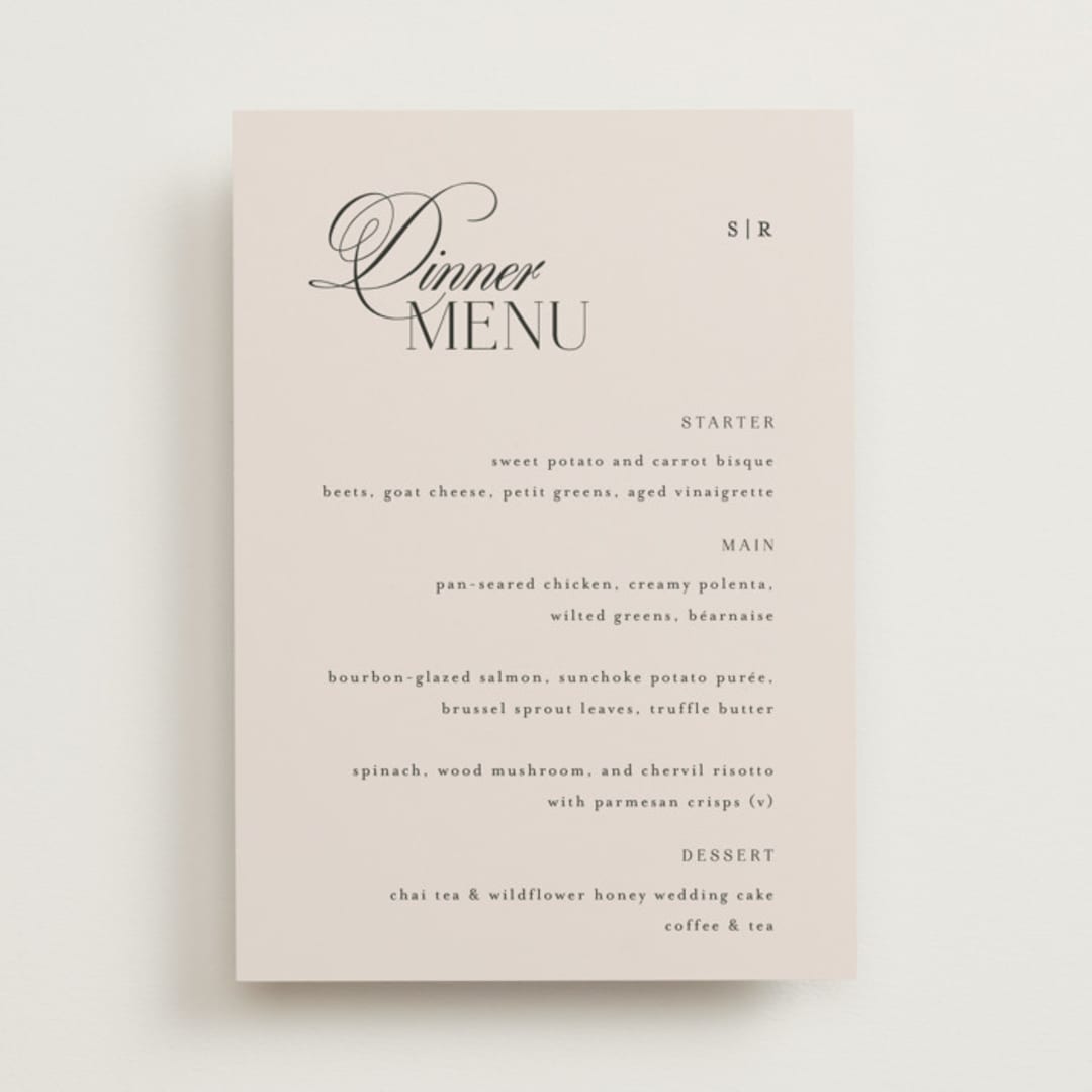 "Sibonie" - Menus in Ivory by Melanie Kosuge - Front